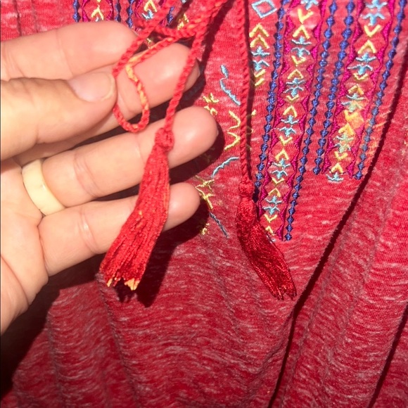 Rue21 Red Puff Sleeve Ruffled Blouse - Picture 2 of 2